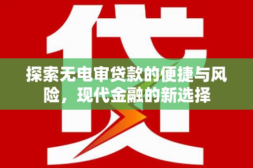 定安探索无电审贷款的便捷与风险，现代金融的新选择