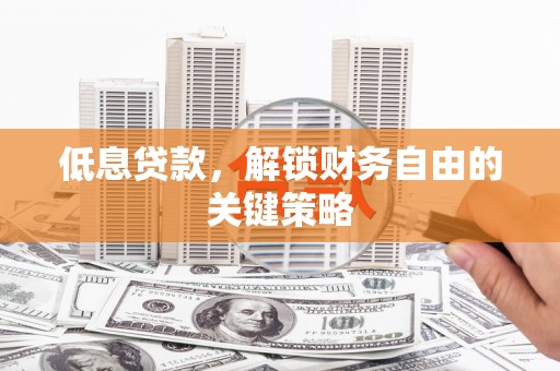 独山低息贷款，解锁财务自由的关键策略