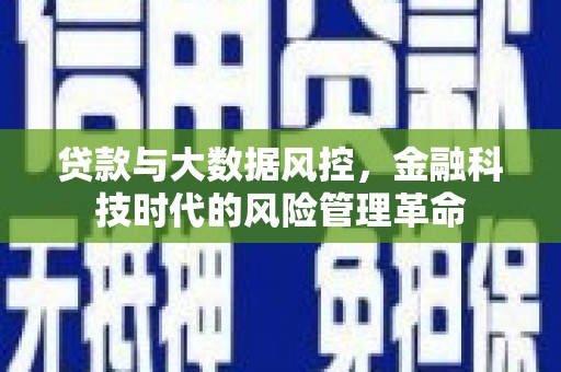 湖西贷款与大数据风控，金融科技时代的风险管理革命