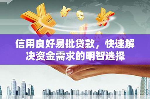 玛家信用良好易批贷款，快速解决资金需求的明智选择