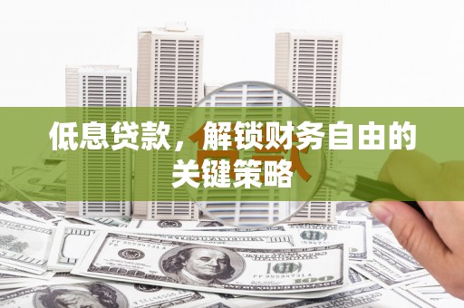 彰武低息贷款，解锁财务自由的关键策略