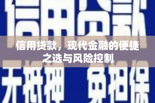 斗门信用贷款，现代金融的便捷之选与风险控制