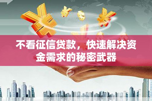 官田不看征信贷款，快速解决资金需求的秘密武器