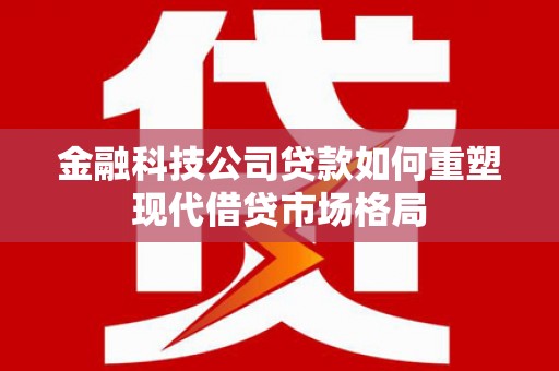 大兴安岭金融科技公司贷款如何重塑现代借贷市场格局