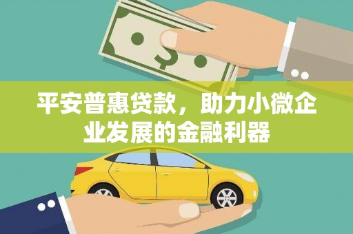 化州平安普惠贷款，助力小微企业发展的金融利器