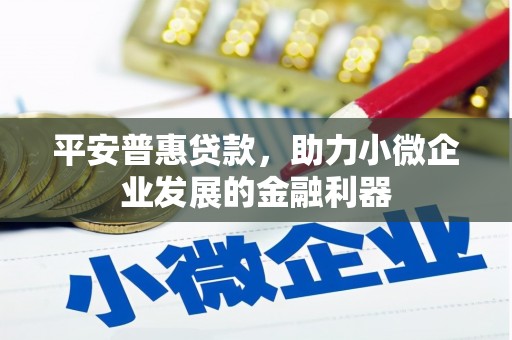 阜南平安普惠贷款，助力小微企业发展的金融利器