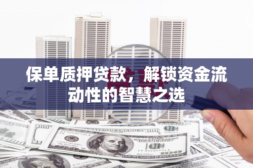 巍山保单质押贷款，解锁资金流动性的智慧之选