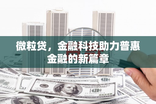 中埔微粒贷，金融科技助力普惠金融的新篇章