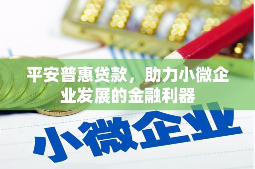 抚顺平安普惠贷款，助力小微企业发展的金融利器